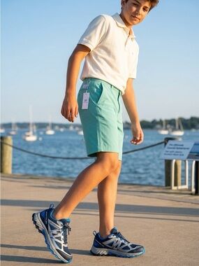 Southern Tide Teal Flat-Front Performance Shorts size 14
